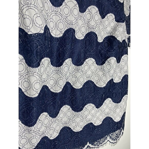 Banana Republic Outlet Blouse Size S Women's Striped Lace Overlay Cap Sleeve - Picture 3 of 6